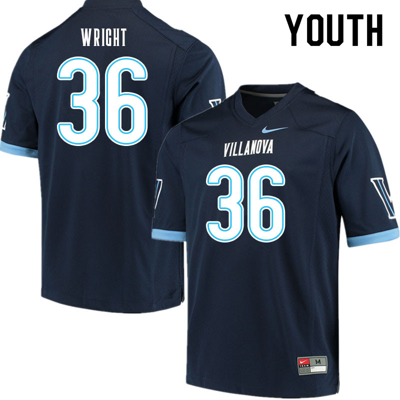 Youth #36 Isaiah Wright Villanova Wildcats College Football Jerseys Sale-Navy - Click Image to Close